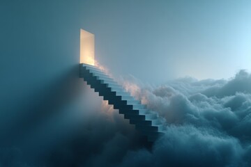 Conceptual staircase structure leading into an abstract empty space