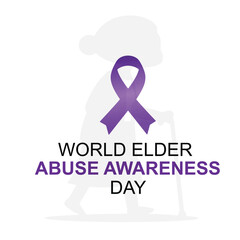Banner for World Elder Abuse Awareness with Purple Ribbon