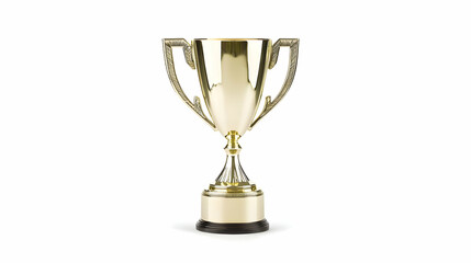 Fototapeta premium Gold Trophy Award Against White Background