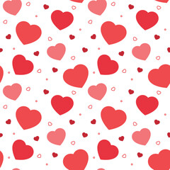 Red heart seamless pattern background. Perfect for Valentine's day.