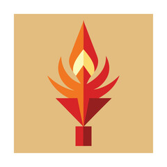 Abstract flame design geometric fire symbol