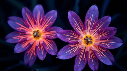 Close up image of pink purple flowers