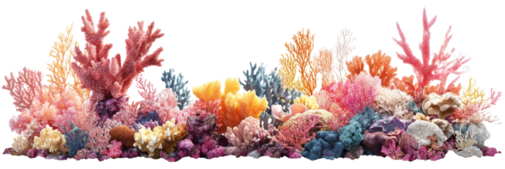 Colorful Coral Reef Landscape with Various Shapes and Hues