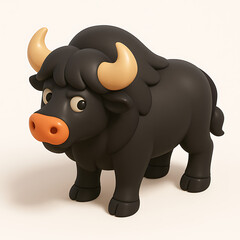 The cute black bull