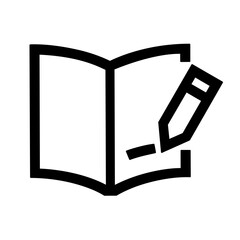 vector icon writing in book