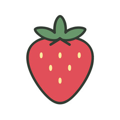 Fototapeta premium Fresh Strawberry Icon: A vibrant strawberry icon, the perfect symbol of health and vitality, this image highlights the natural beauty and flavor of the iconic fruit.