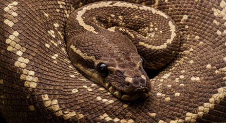 Obraz premium Close-up of a snake's intricate skin texture