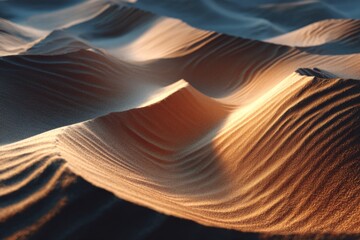 Abstract aerial view of sand dune patterns in a desert landscape