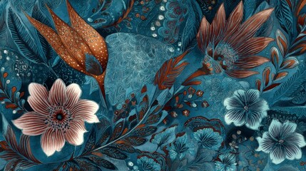 Fototapeta premium Floral artwork with diverse textures and colors for decorative and creative designs