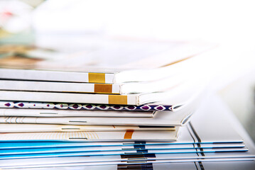 stack of magazines in library
