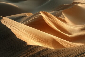 Abstract aerial view of sand dune patterns in a desert landscape