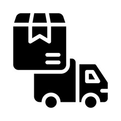 shipping box glyph icon