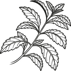 Seamless black and white lily of the valley floral pattern with leaf and branch illustration, perfect for vintage nature-inspired design or wallpaper