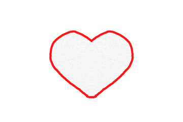 Red paper heart shape isolated on transparent background. Valentine's Day. Red heart with shadow. Love. Illustration.