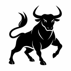 bull on white background