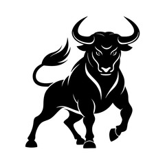 black and white bull