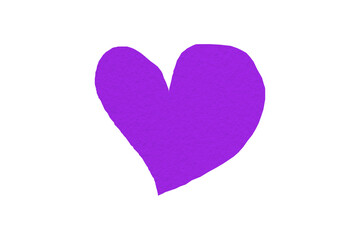 Purple paper heart shape isolated on transparent background. Valentine's Day. Red heart with shadow. Love. Illustration.