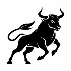 black and white bull