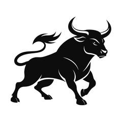 black and white bull