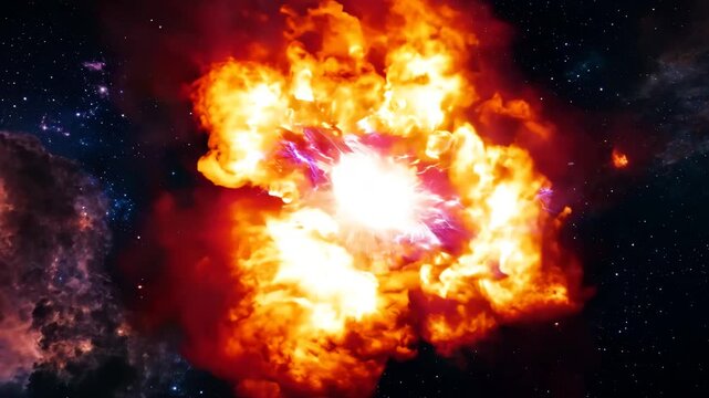 Massive cosmic explosion or supernova in space
