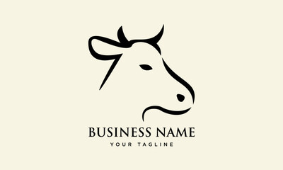 Cow Logo Design Minimalist.