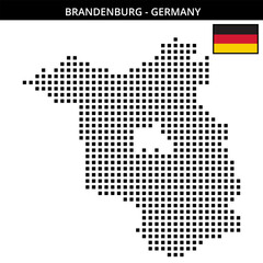 Fototapeta premium Big square dotted map of brandenburg in Germany