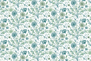 modern seamless wrapping paper sketch.textile stylish pillow cover flower.print design trendy hand drawn table top.minimalism one line fabric nature.floral repeat pattern texture

