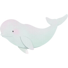 beluga cartoon. Fish in the sea