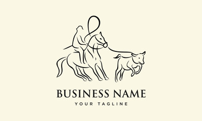 Cowboy Horse Calf Branding.