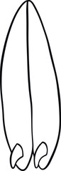 Minimalist Surfboard Line Drawing Vector 