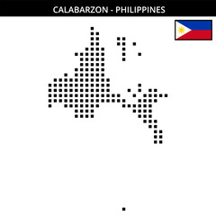 Obraz premium Big square dotted map of calabarzon in Philippines