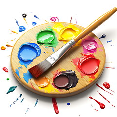 A cute icon of an artists palette with colorfull