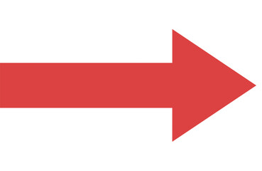 Print Long arrow icon. Long arrow vector icon. red horizontal long arrow. Straight long arrow vector icon
