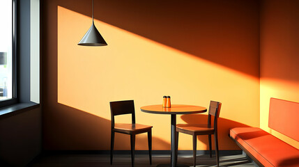Warm Sunny Interior Design Cafe