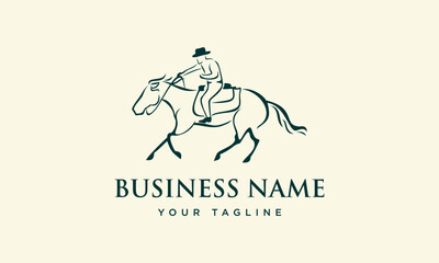 Cowboy Riding Horse Logo.