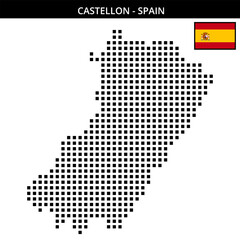 Obraz premium Big square dotted map of castellon in Spain