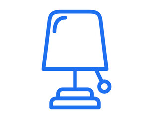 lamp 3 vector icon blue color for any design