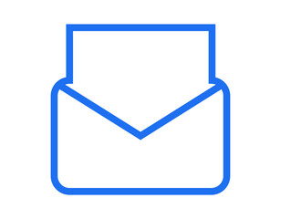 mail vector icon blue color for any design