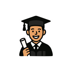 Graduation, cap and gown design, diploma icon vector, student milestone, academic ceremony for education celebration, university event, school achievement, college success graphics