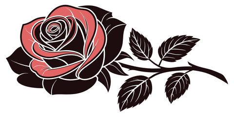 Rose Set Black Silhouette &ndash; Vector Floral Illustration Collection