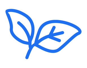 leaf vector icon blue color for any design