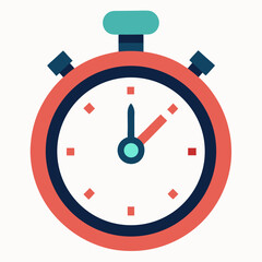 Simple flat style stopwatch illustration depicting time management concepts speed and punctuality for business and other timed activities