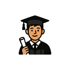 Graduation, student celebration design, diploma vector, academic success symbol, mortarboard icon for school milestone, university finish, education event, college ceremony clipart