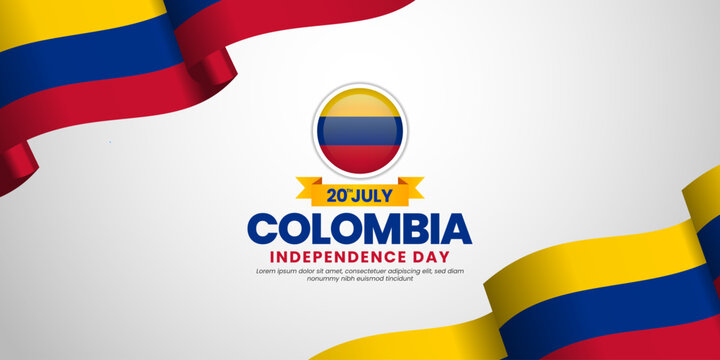 Colombian flag for colombia independence day banner background with blank space area