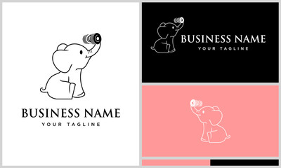 Cute Elephant Logo Design Variations.
