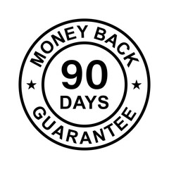 90 days money back guarantee icon vector for graphic design, logo, website, social media, mobile app, UI illustration