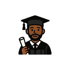 Graduation, mortarboard hat, academic attire vector, diploma certificate, celebration icon for student success, education milestone, university ceremony, college finish illustration