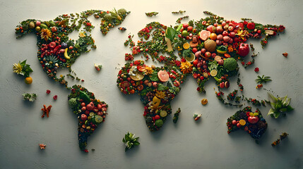 Global Food Mosaic World Map