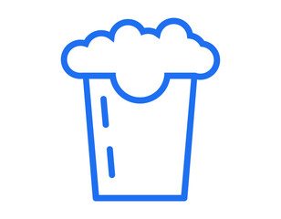 pop corn vector icon blue color for any design