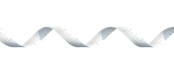 Waving measuring tape isolated on transparent background 3d